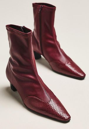 Maeve Cap-Toe Stretch Ankle Boots