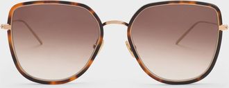 Charles & Keith Lisbeth Tortoiseshell Butterfly Sunglasses