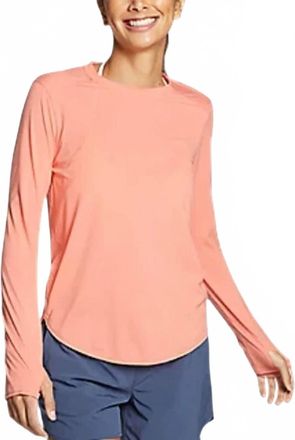 Eddie Bauer Long Sleeve Solarfoil Pullover Shirt In Pink Grapefruit