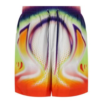 Casablanca Beachwear, male, Multicolor, Size: S Sporchid Silk Shorts