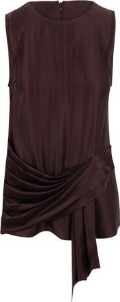 Loulou Studio Sleeveless Tops, female, Brown, Size: S Draped silk-blend top