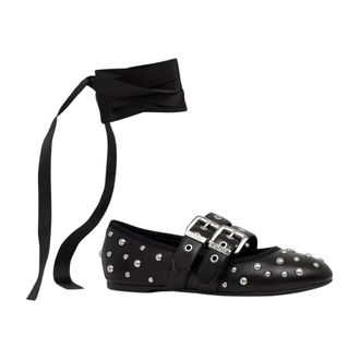 Buffalo Daphne Stud Ballerinas - Dames - Schoenen - Zwart - Maat: 36 EU Leer