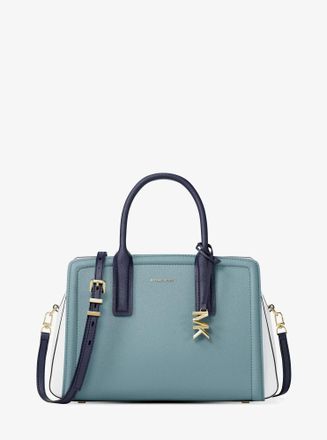 Michael Kors Laila Medium Color-Block Pebbled Leather Satchel