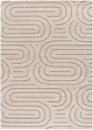 Atticgo Alfombra con relieve escandinava blanco/beige 80x150 cm