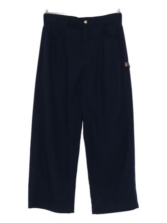 Loewe patch-pocket cotton trousers - men - Cotton - 48 - Blue