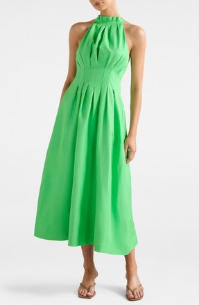 Ever New Miller Pleated Midi Dress in Shamrock at Nordstrom, Size 10