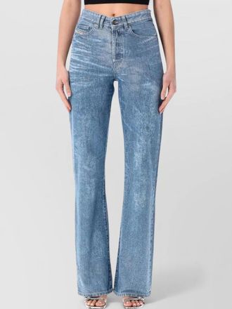 Diesel 1971 satin denim relaxed straight leg trousers