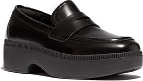 FitFlop F-Luma Platform Wedge Penny Loafer in Black at Nordstrom Rack, Size 8.5