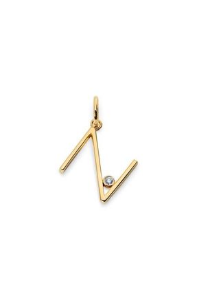 Monica Vinader Lab Grown Diamond Initial Pendant in 18K Gold Vermeil /Diamond - N at Nordstrom