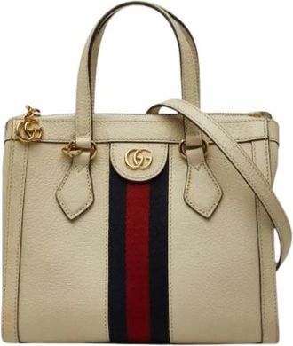 Gucci Pre-owned Vintage Schoudertas - Dames - Vintage Handtas - Beige - ONE Size - Leer - Vintage