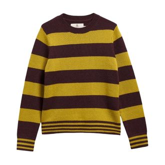 Barbour Woodhouse Gestreepte Trui met Ronde Hals - Dames - Ronde hals truien - Veelkleurig - L - Wol - Truien & Vesten