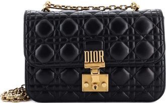 Dior Dioraddict Flap Bag Cannage Quilt Lambskin Medium shoulder bag - Zwart