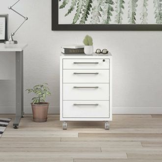 Dmora Cajonera Dmora Con Ruedas, Color Blanco, 48,2 X 68,2 X 49,1 Cm, Con Embalaje Reforzado