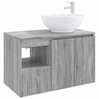 vidaXL Juego De Muebles De Ba&ntilde;o 2 Uds. Sonoma Gris Vidaxl