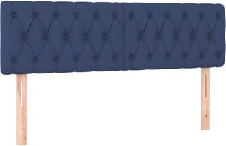 vidaXL Cabecero Con Led De Tela Azul 160x7x78/88 Cm Vidaxl