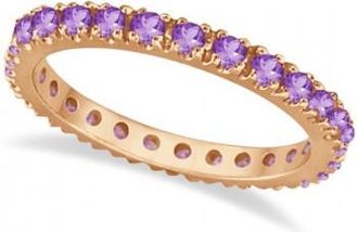 Allurez Amethyst Eternity Stackable Ring Band 14K Rose Gold (0.75ct)