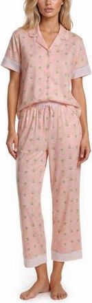 Vera Bradley Short Sleeve Notch Collar Pajamas in Pink at Nordstrom Rack, Size X-Large