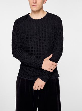 Yohji Yamamoto Mens Reversible velour checkers running T-shirt