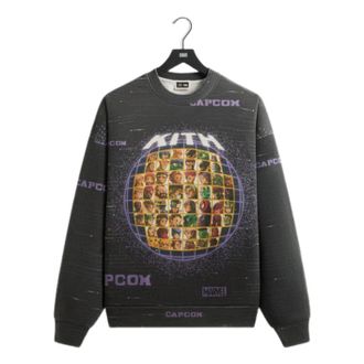 Kith x Marvel vs. Capcom Character Select Vintage Nelson Crewneck Black KHM034303-001