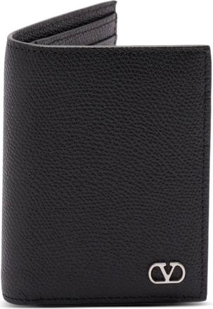 Valentino Garavani Portacarte in pelle con placca logo - Nero