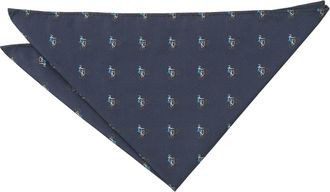DQT Mens Embroidered Sports Novelty Handkerchief Pocket Square - Navy Blue Cycling