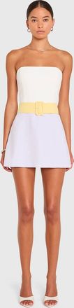 Amanda Uprichard Fae 2 Tone Romper In Ivory Jasmine