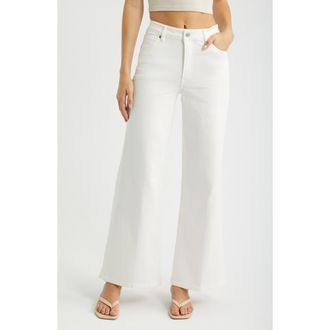 Good American Good Waist Palazzo Jeans in White001 at Nordstrom, Size 14