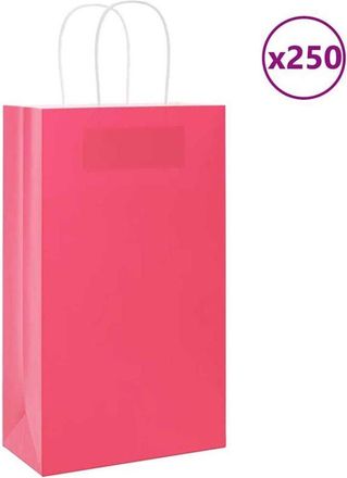 vidaXL Bolsas De Papel Con Asas 250 Uds Rosa 21x11x36 Cm Vidaxl