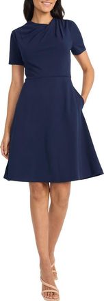 Maggy London Fit & Flare Dress in Navy Blazer at Nordstrom, Size 14