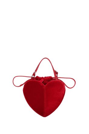 Rotate Velvet Drawstring Heart Shoulder Bag