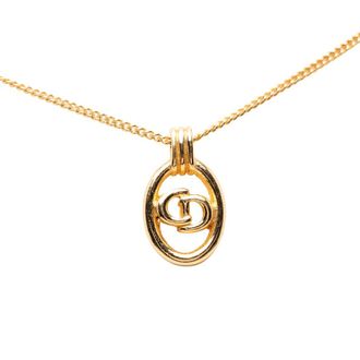 Dior Pre-owned Dior Gold Plated CD Logo Oval Pendant Necklace Ladies YMAIAYB8DH7M6COH