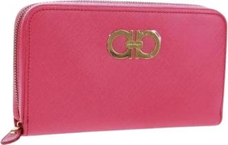 Ferragamo Pre-owned Leather Wallet - Dames - Vintage Accessoires - Roze - ONE Size - Leer - Vintage