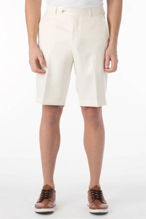 Ballin Nash Micro Nano Travel Twill Performance Gabardine Plain Front Shorts In Oyster