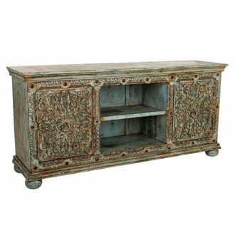 Wanderlust Deco Aparador De Madera Verde 165x45x76 Cm