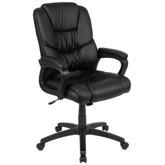 Flash Furniture Flash Fundamentals 400 lb. Rated Black Swivel Office Chair with Padded Arms