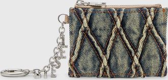Diesel Card holder in argyle quilted denim - Card cases - Woman - Blue
