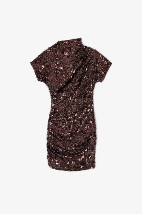 Ganni Brown Sequins Mini Dress - Size 10/12