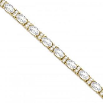 Allurez Lab Grown Diamond Oval Cut Tennis Bracelet 14k Yellow Gold (9.25ctw)