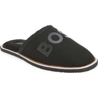 BOSS Home Slipper in Black at Nordstrom Rack, Size 13Us / 12Uk