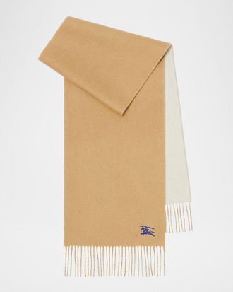 Burberry Men & apos;s Cashmere Double-Face EKD Embroidered Scarf