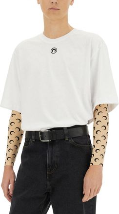 Marine Serre Jersey Cotton T-Shirt - White