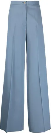 Giuliva Heritage Collection high-waisted wide-leg trousers - women - Cotton/Virgin Wool - 42 - Blue