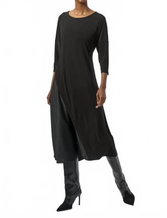 Joseph Ribkoff Print 3/4 Sleeve Trapeze Dress In Black