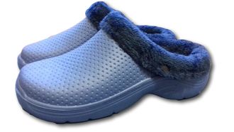 Generic Women Garden Shoes Winter Mens Lined Clog Warm Garden Slippers Waterproof Gardening Clogs Slip-on Mules House Slippers Kitchen Work Clogs (Blue, Numer