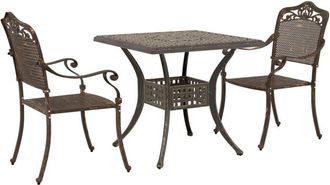 vidaXL Garden Table Set 3 pcs Bronze Cast Aluminium vidaXL