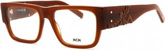 MCM Mcm Eyeglasses Square Full Rim, Shiny Light Brown Frame And Clear Demo Lenses Lens Mw5013045