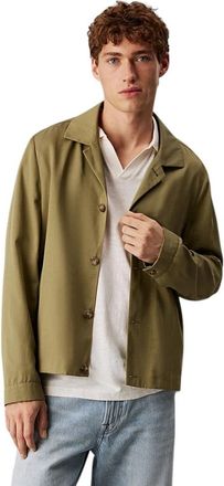Calvin Klein Boxy Shacket - Heren - Zomerjassen - Groen - XL - Katoen - Jassen