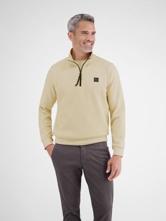 Lerros Sweatshirt LERROS, Herren, Gr. XL, fjord blau, Sweatware, Obermaterial: 83% Baumwolle, 16% Polyester, 1% Elasthan, unifarben, regular fit normal, ohne