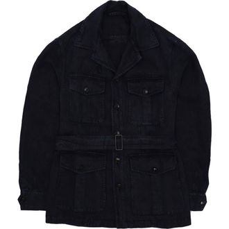 Fortela Clint Linen Sahariana Jacket in Blue at Nordstrom, Size 50 Eu