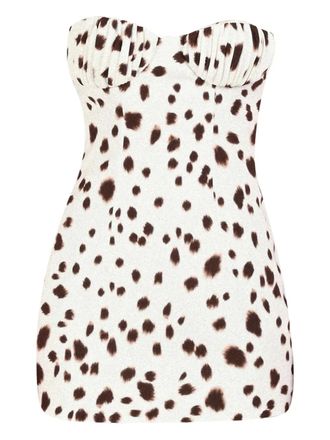 Rowen Rose dalmatian-pattern dress - women - Elastane/Viscose - 34 - White